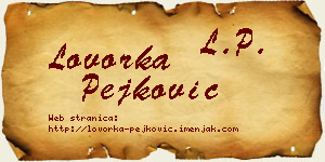Lovorka Pejković vizit kartica